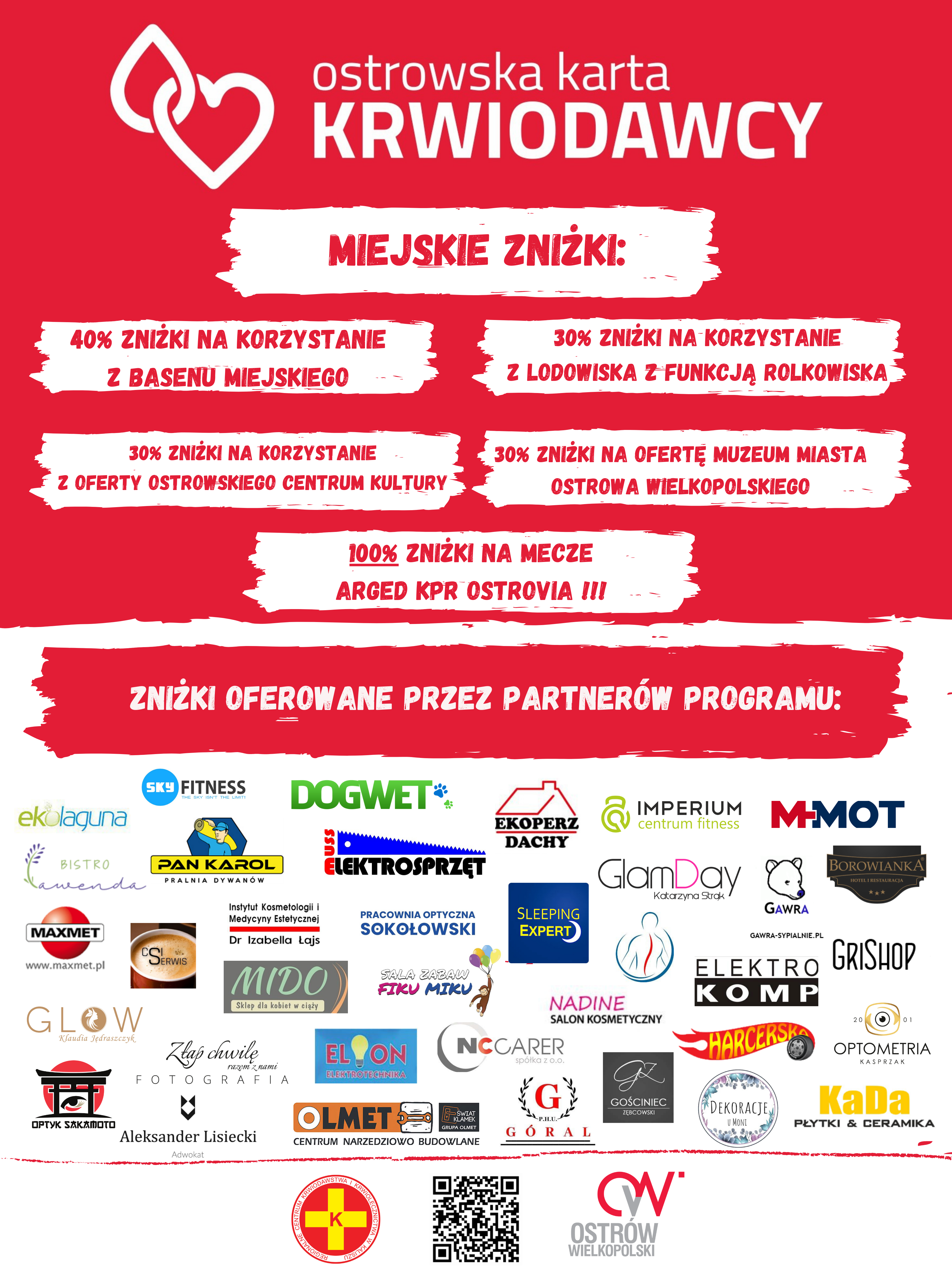 Zniżki OKK plakat ze zniżkami do programu OKK